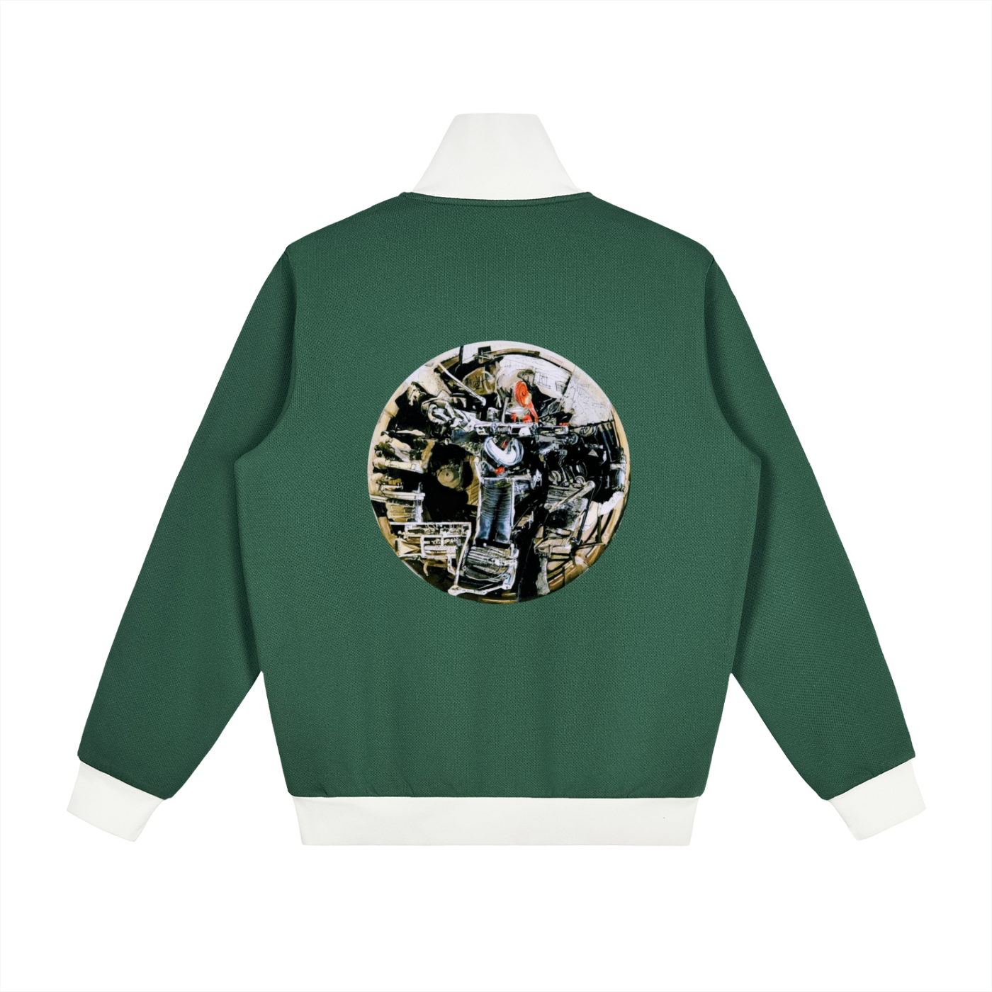 Robot Record Side Stripe Fleece Track Jacket