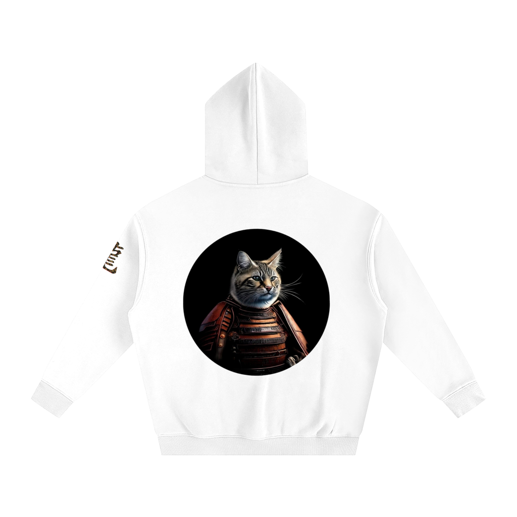 Samurai Cat, Oversize Fleeced Hoodie