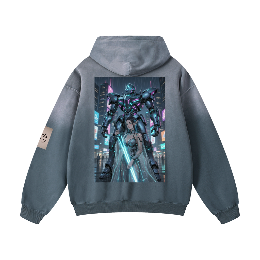 Elven Mech, Heavyweight Sunfade Oversized Hoodie