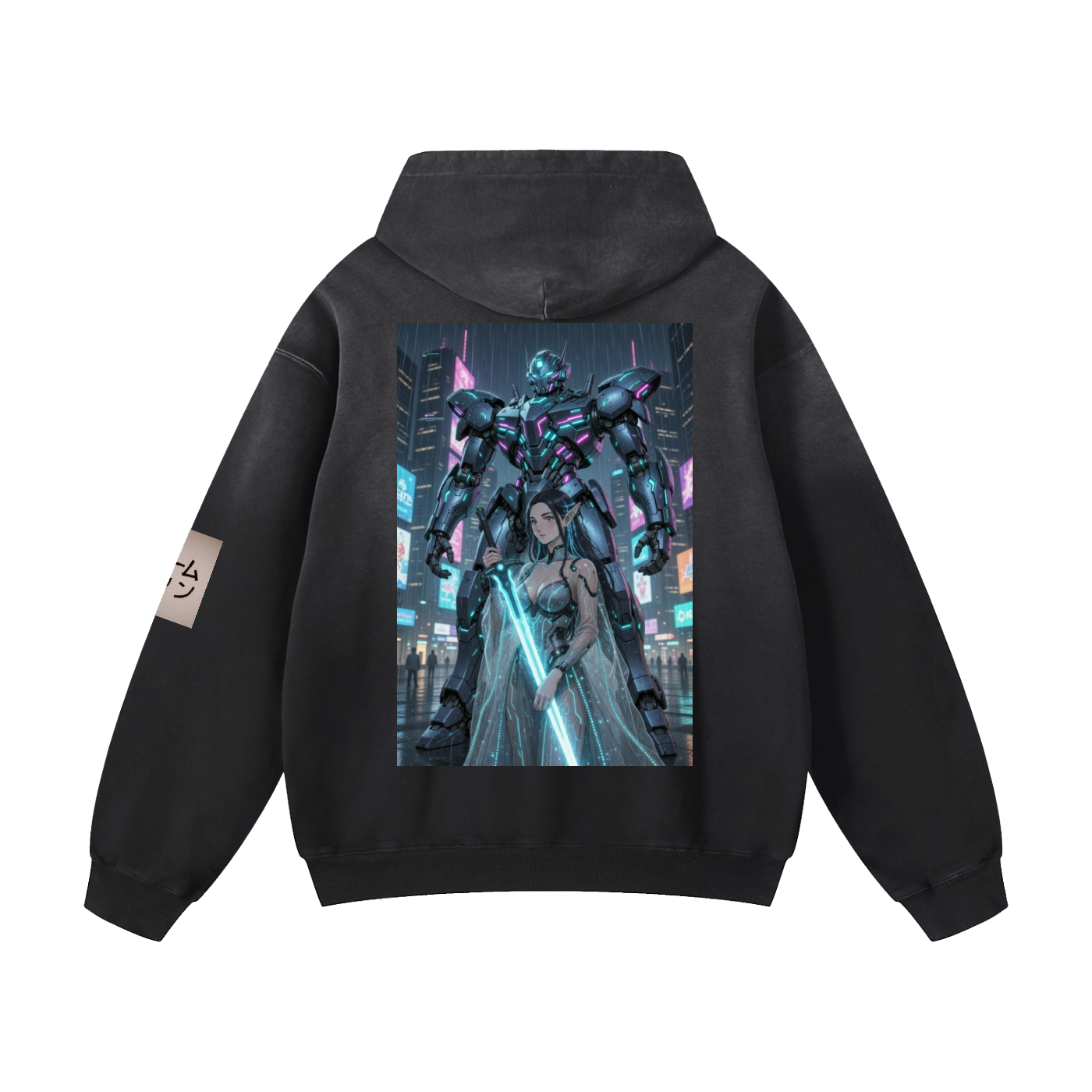 Elven Mech, Heavyweight Sunfade Oversized Hoodie