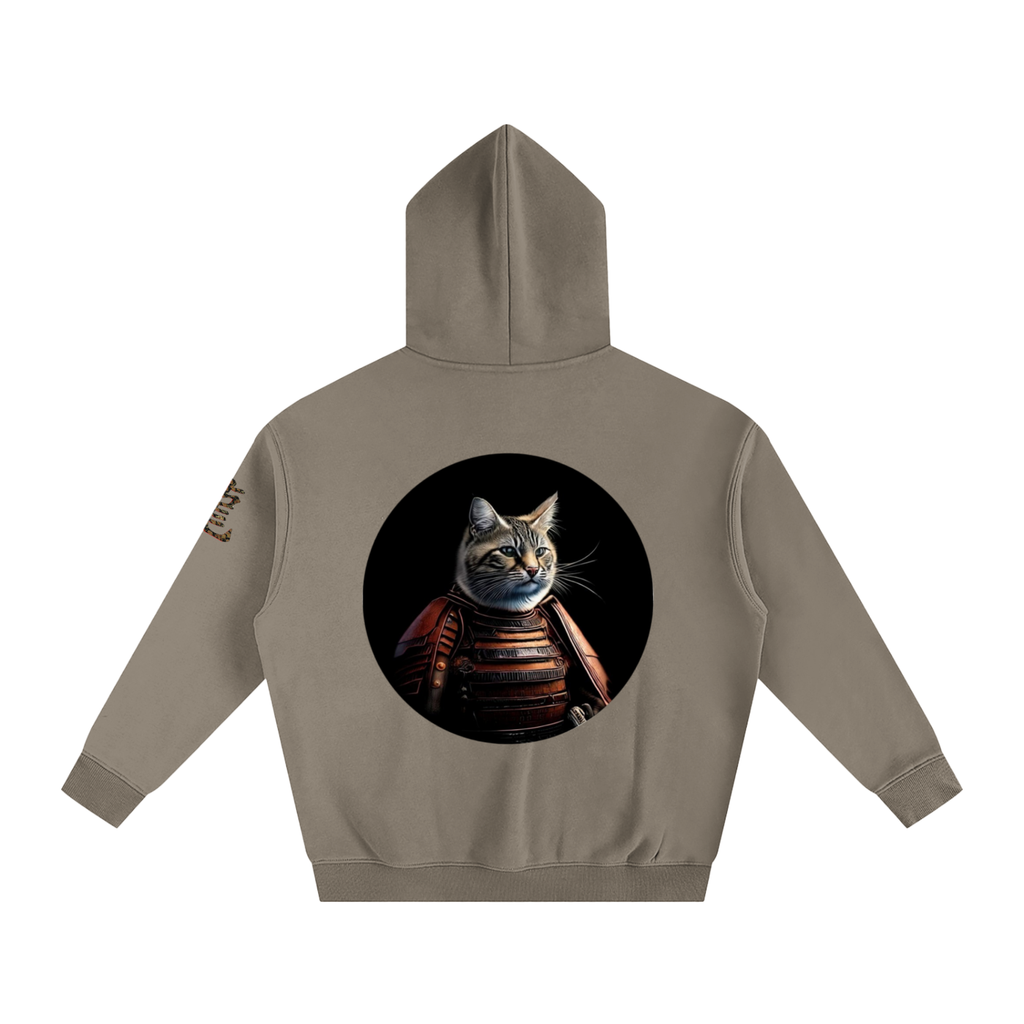 Samurai Cat, Oversize Fleeced Hoodie