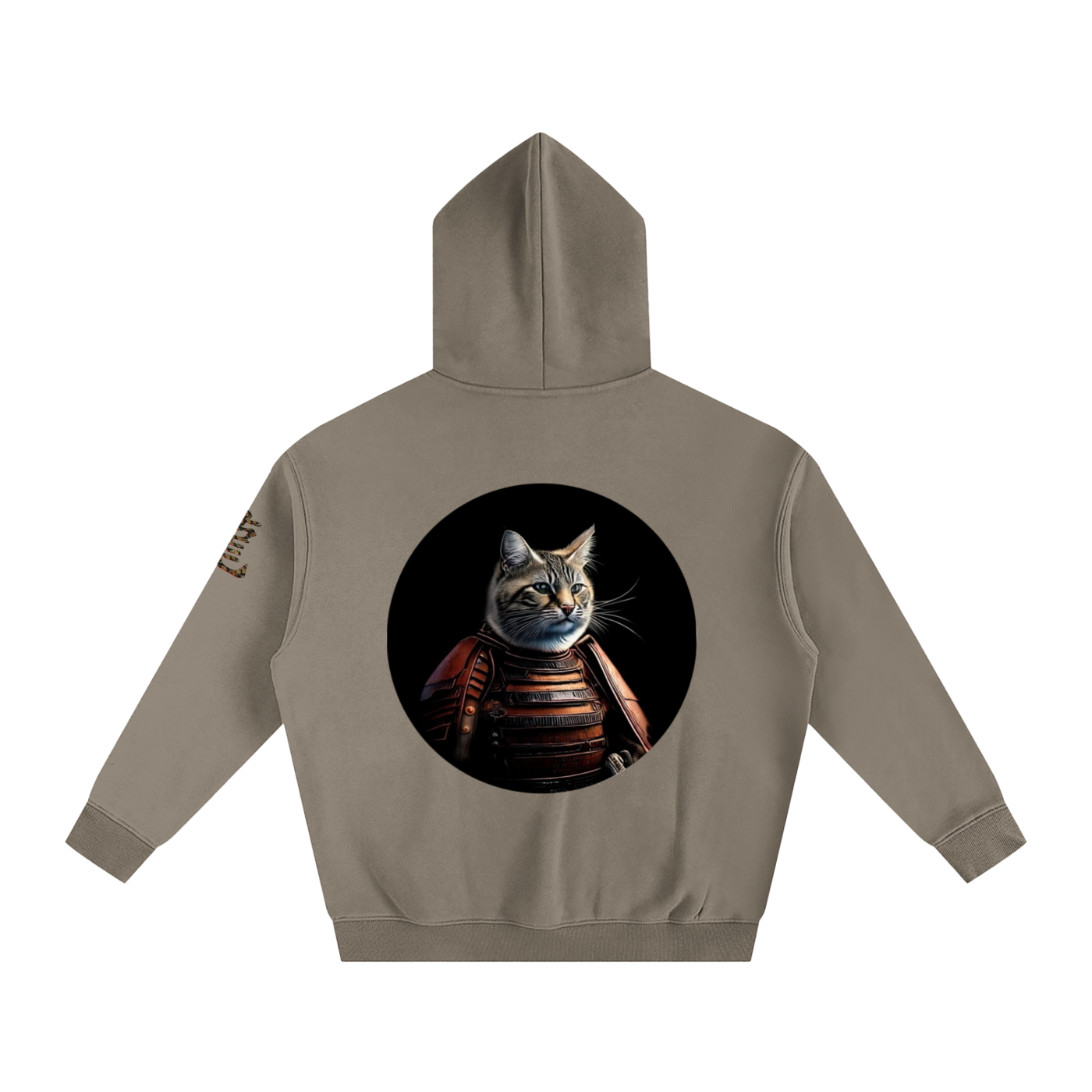 Samurai Cat, Oversize Fleeced Hoodie