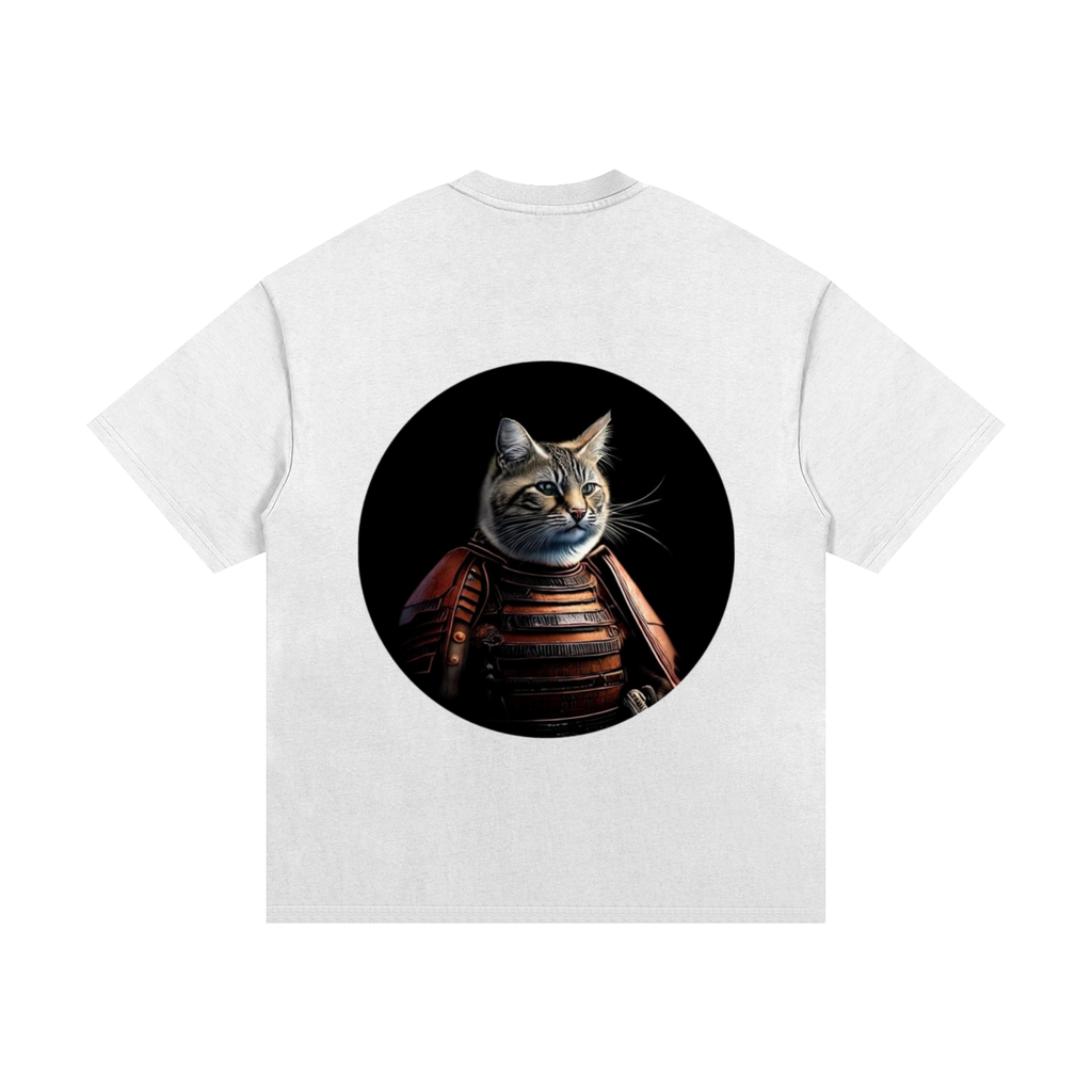 Samurai Cat, Heavyweight Cotton T-Shirt