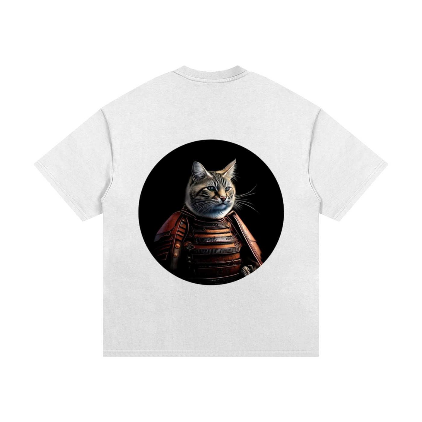 Samurai Cat, Heavyweight Cotton T-Shirt