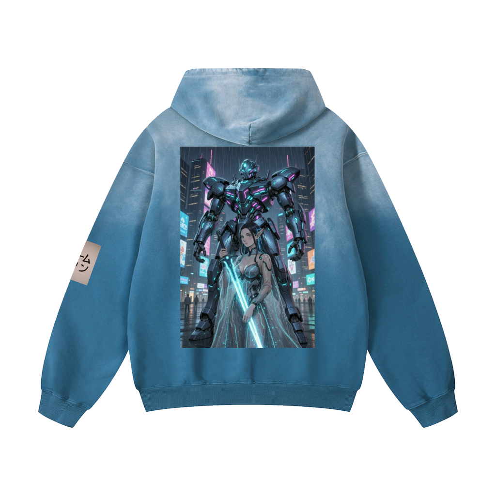 Elven Mech, Heavyweight Sunfade Oversized Hoodie