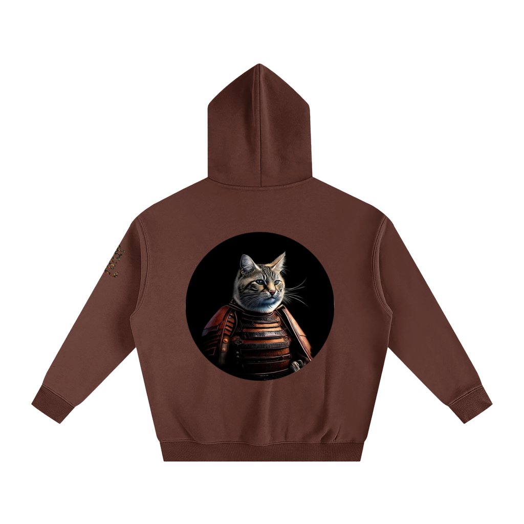 Samurai Cat, Oversize Fleeced Hoodie