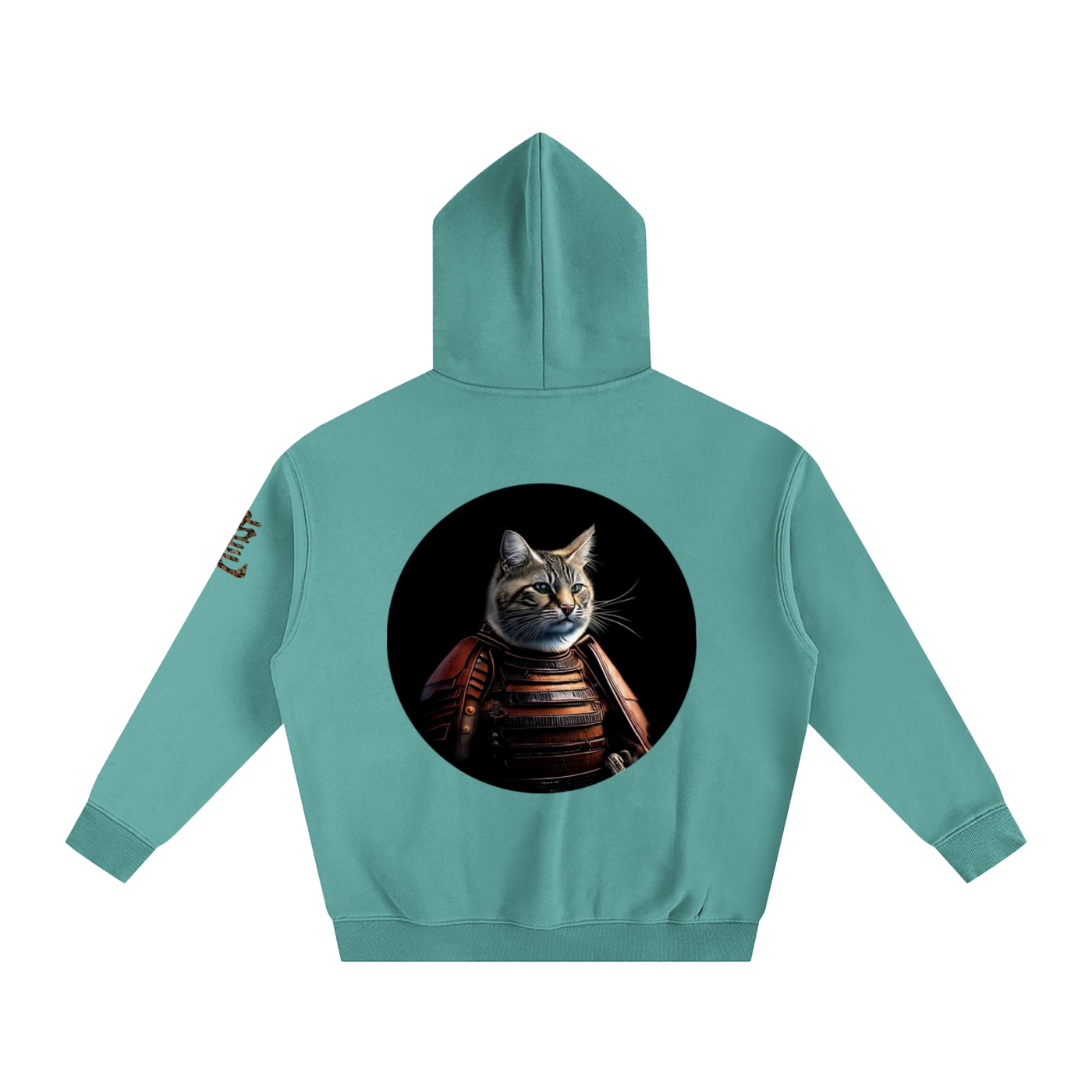 Samurai Cat, Oversize Fleeced Hoodie