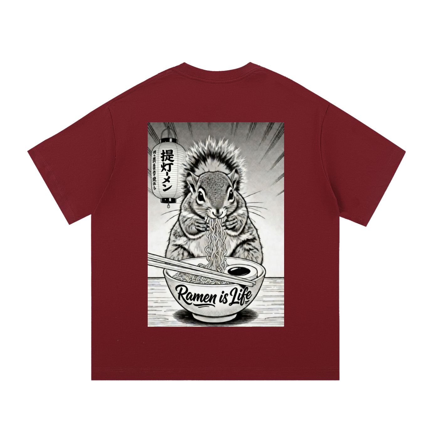 Ramen Squirrel Essential Cotton T-Shirt