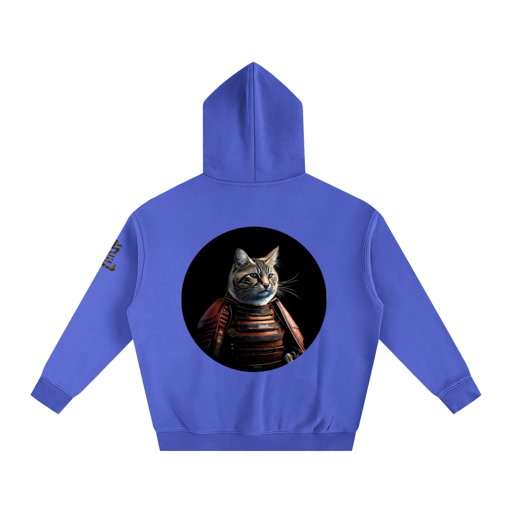 Samurai Cat, Oversize Fleeced Hoodie