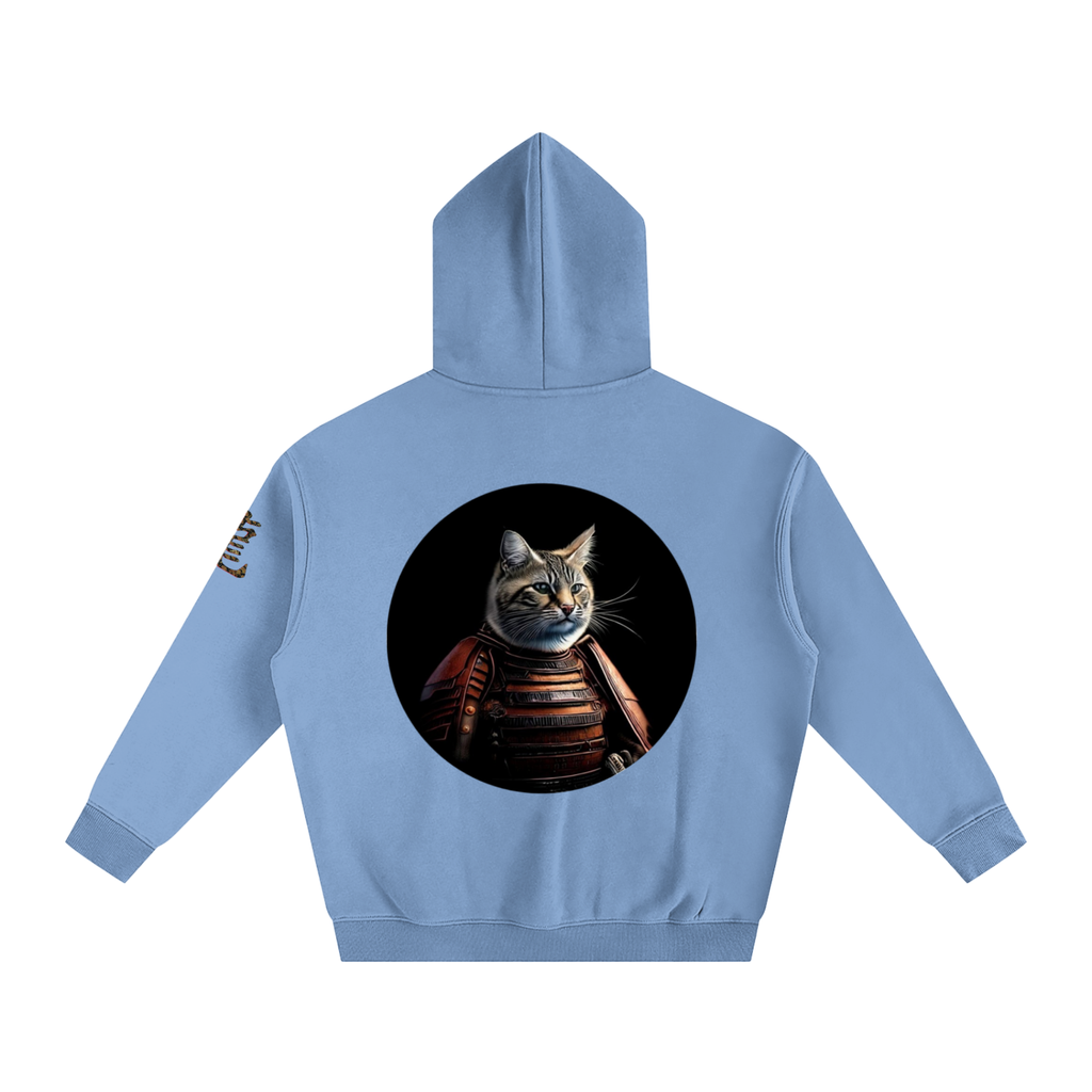 Samurai Cat, Oversize Fleeced Hoodie