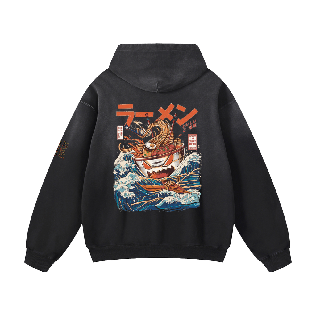 Ramen, Heavyweight Sunfade Oversized Hoodie