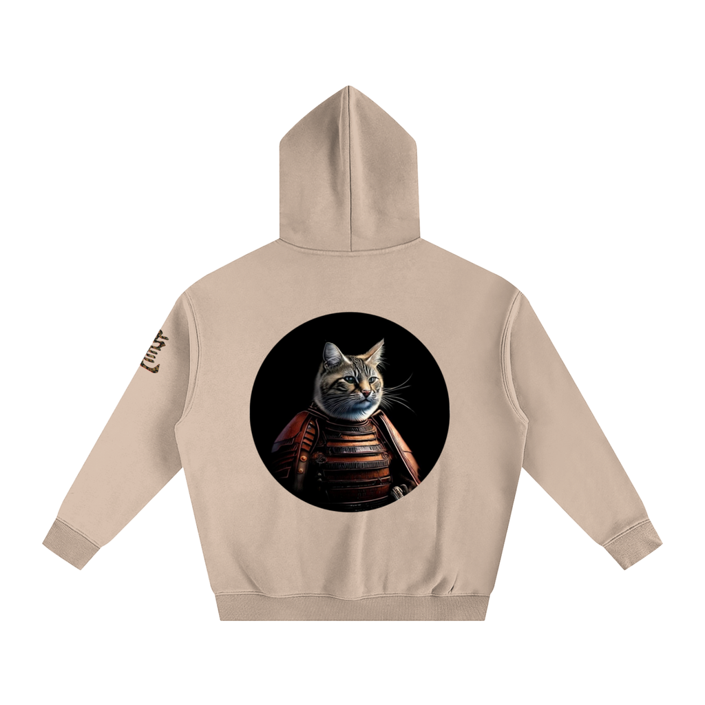 Samurai Cat, Oversize Fleeced Hoodie