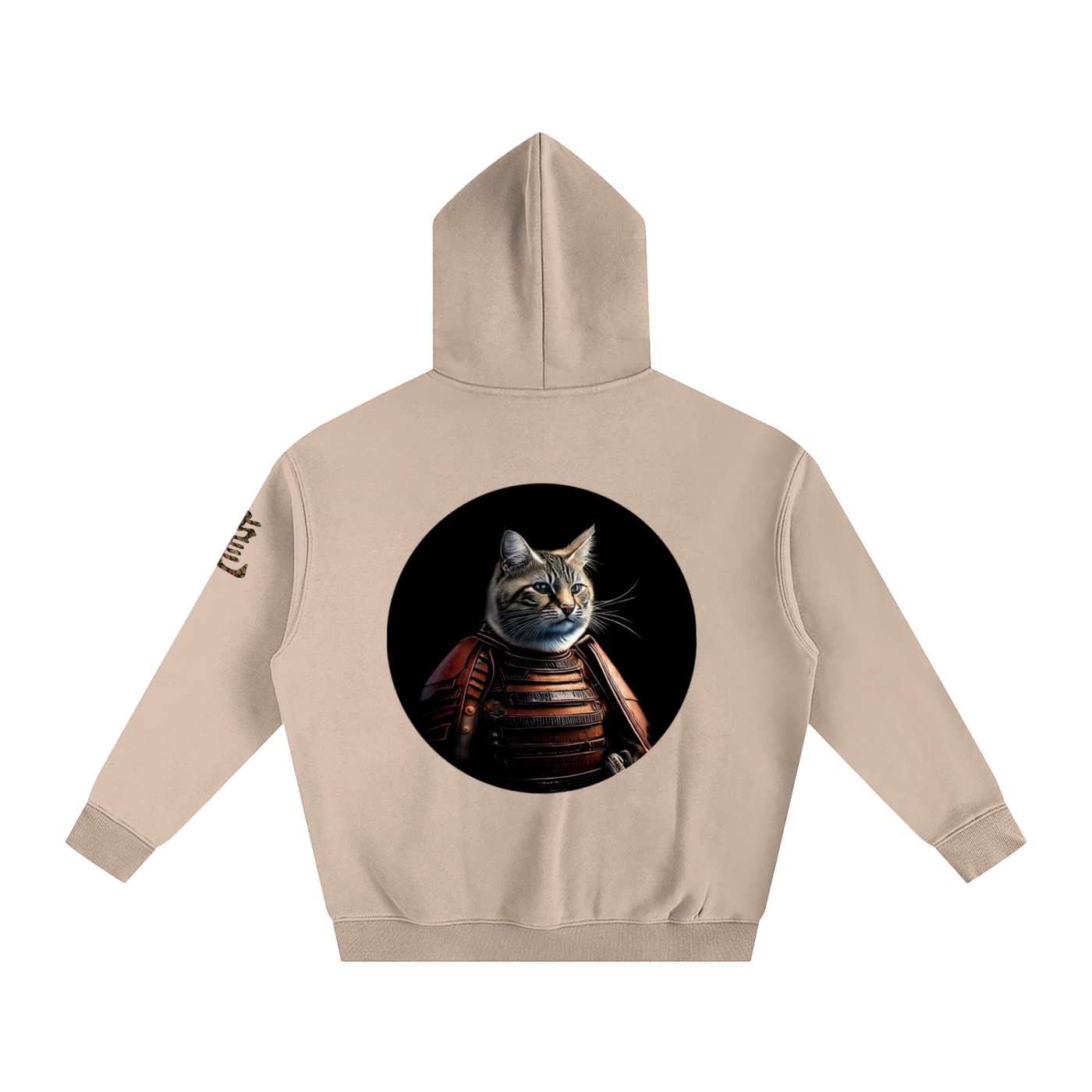 Samurai Cat, Oversize Fleeced Hoodie