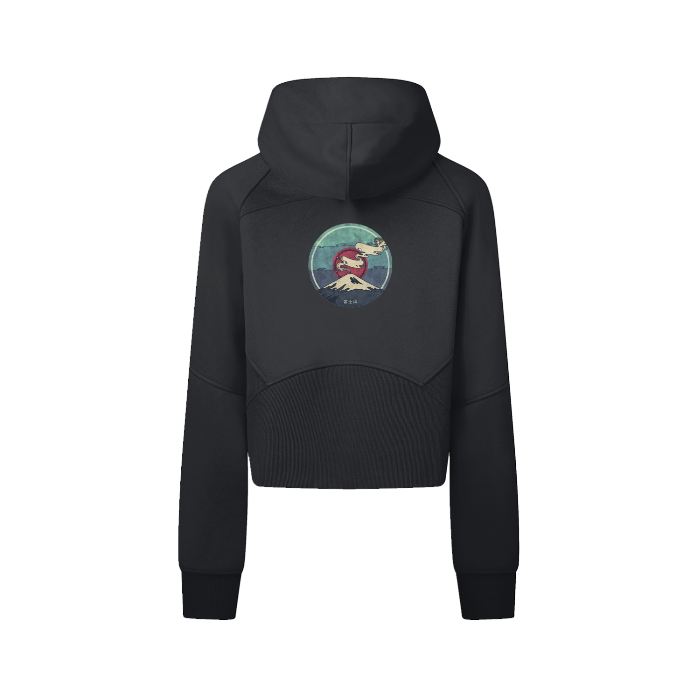 Fuji, Cropped Zip-Through Hoodie