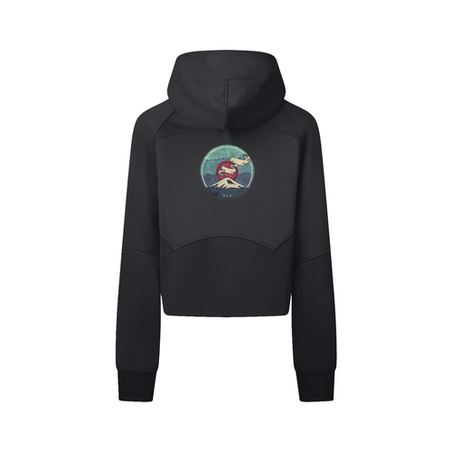 Fuji, Cropped Zip-Through Hoodie