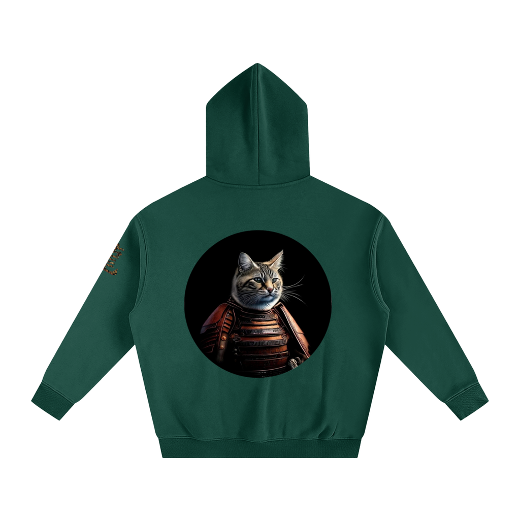 Samurai Cat, Oversize Fleeced Hoodie