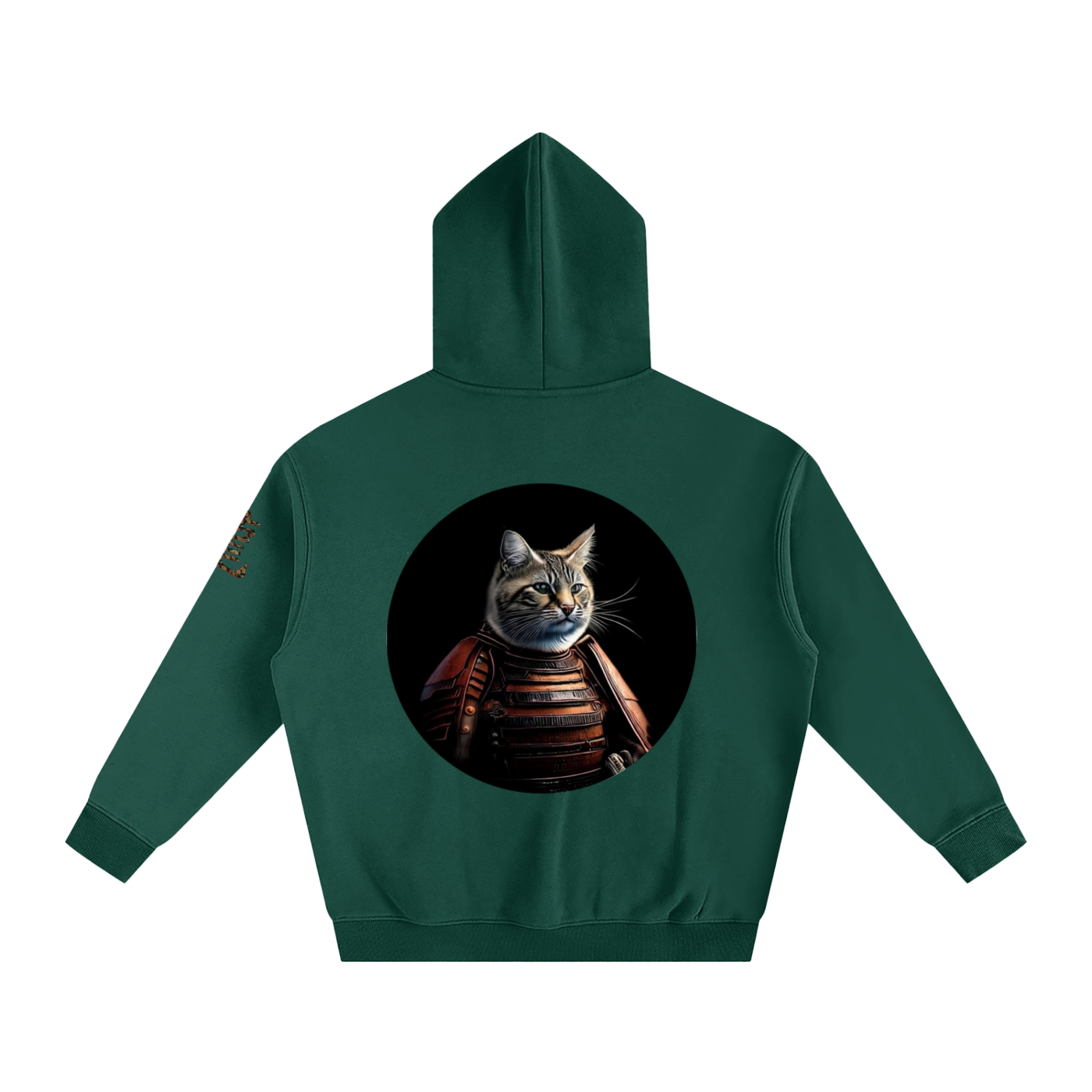 Samurai Cat, Oversize Fleeced Hoodie