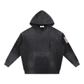 Ramen Squirrel, Vintage Washed Frayed Fleece Hoodie