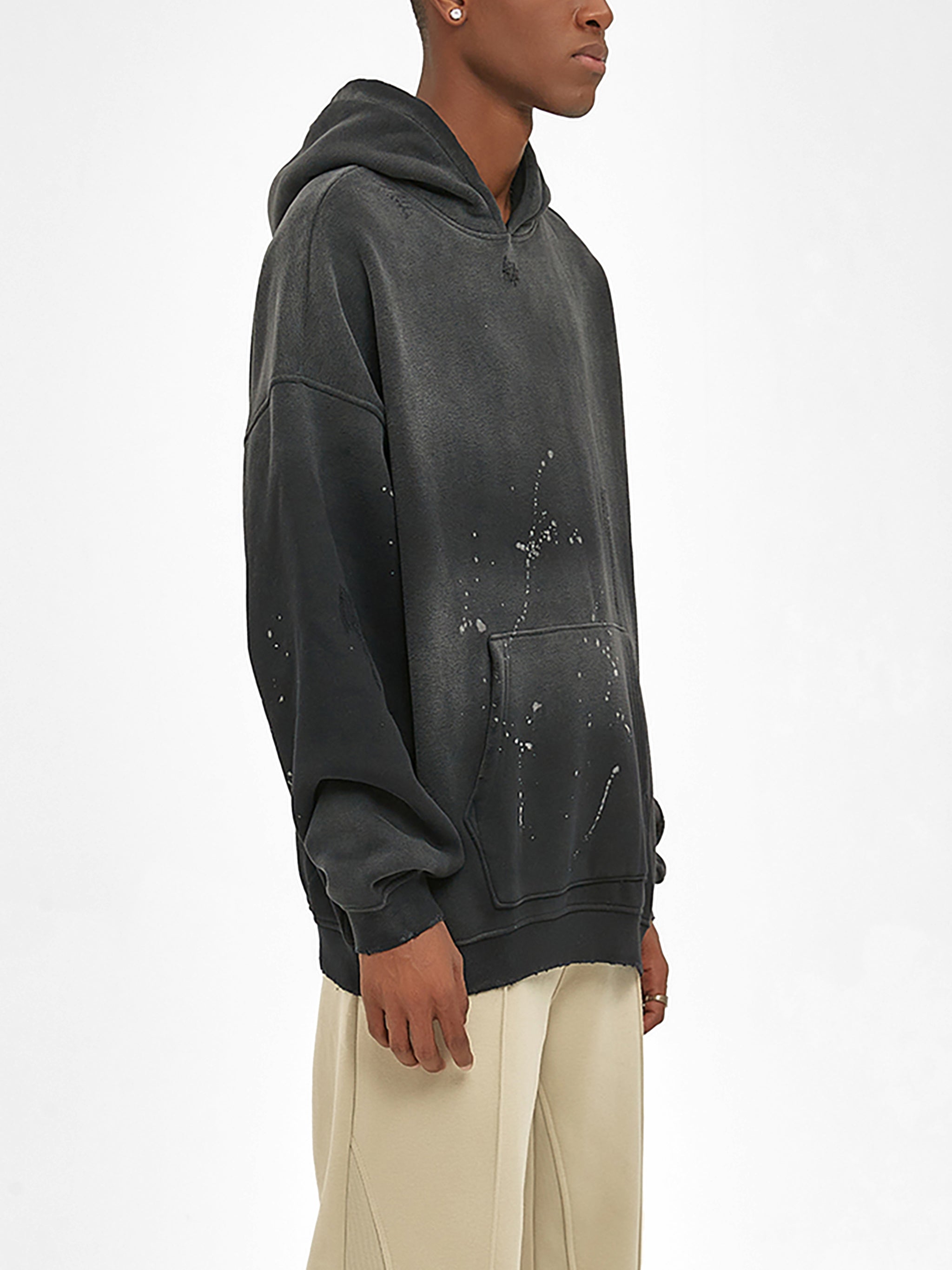 Ramen Squirrel, Vintage Washed Frayed Fleece Hoodie
